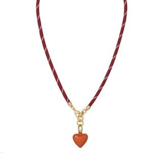 ROXANNE ASSOULIN The Happy Cord Charm Necklace burgundy / sienna firm price